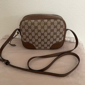 Gucci Bree Canvas Brown Cross Body Bag